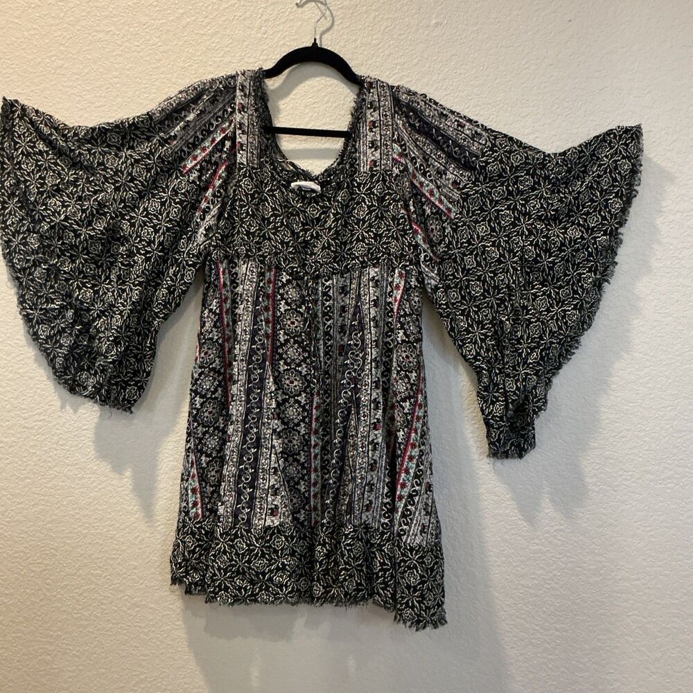 Freeway Dress Woman’s Large Shift Black Floral Print Made In The USA Bohemian